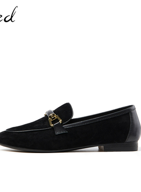 fed复古乐福鞋2023年春季新款女鞋通勤平底豆豆鞋女R1020-ZCA092