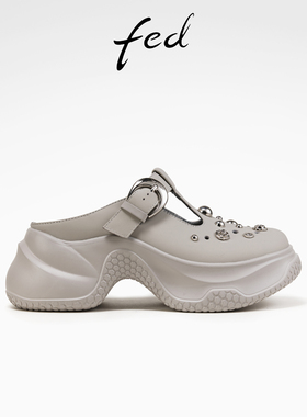 fed时尚洞洞鞋夏季新款女鞋厚底增高鞋海边沙滩鞋女款S0421-ZC616