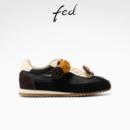 fed时尚阿甘鞋春季新款女鞋厚底德训鞋花朵休闲鞋女款S1013-ZC308