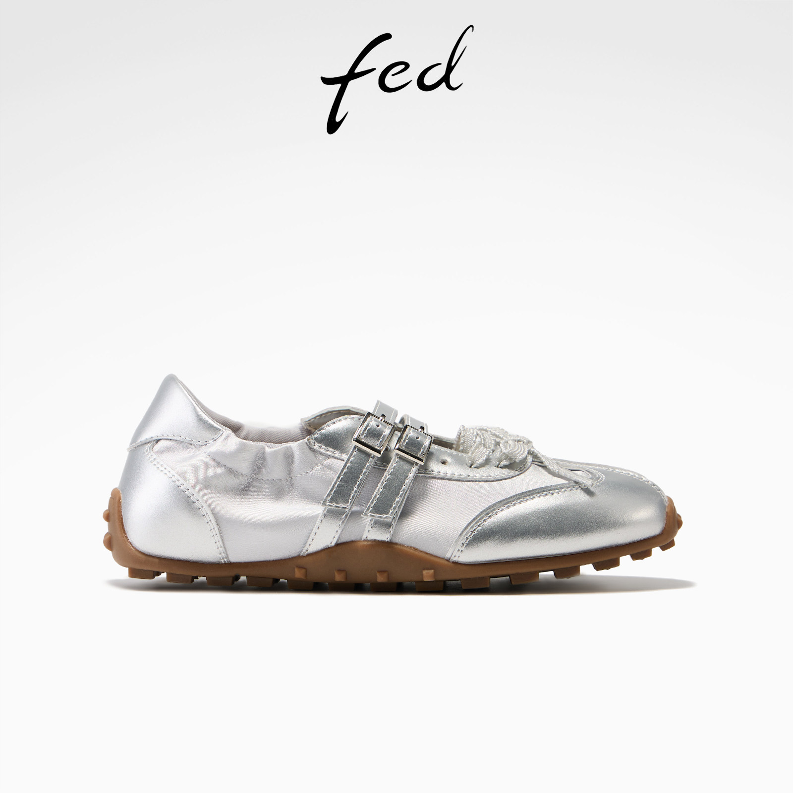 fed银色玛丽珍鞋春季新款女鞋休闲芭蕾鞋轻便德训鞋S1226-YAC002,女鞋,玛丽珍鞋,淘宝优惠券,粉丝福利购,淘宝优惠卷