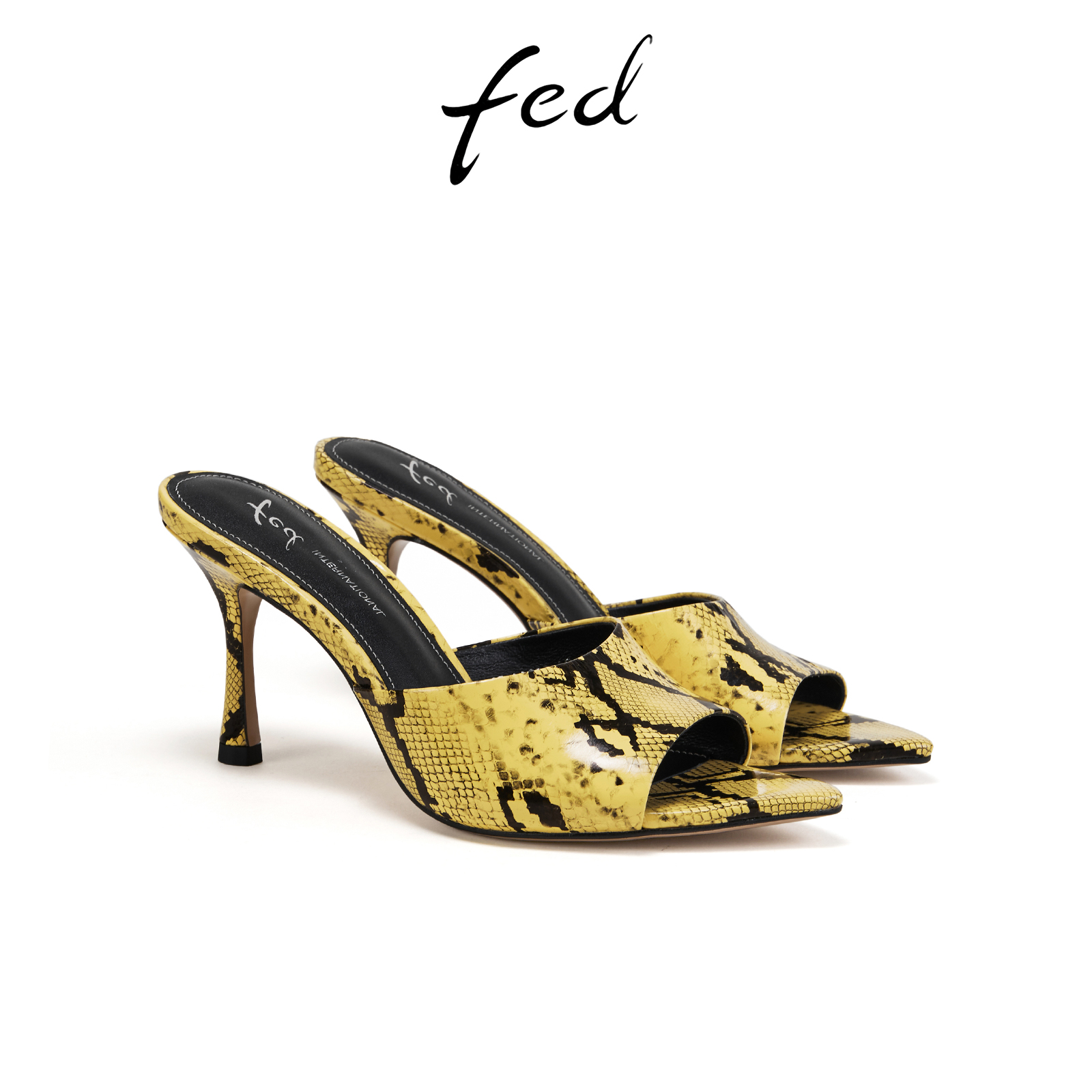 fed高跟凉拖夏季新款女鞋一字带拖鞋尖头高跟鞋女款S0403-YAB322