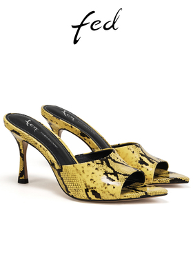 fed高跟凉拖夏季新款女鞋一字带拖鞋尖头高跟鞋女款S0403-YAB322