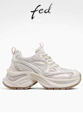 fed网面老爹鞋春季新款女鞋时尚休闲鞋厚底运动鞋女款D0408-ZC358