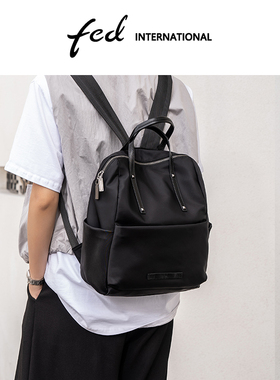 fed包包大容量防泼水百搭休闲背包女包高级轻便双肩包书包BFA9753