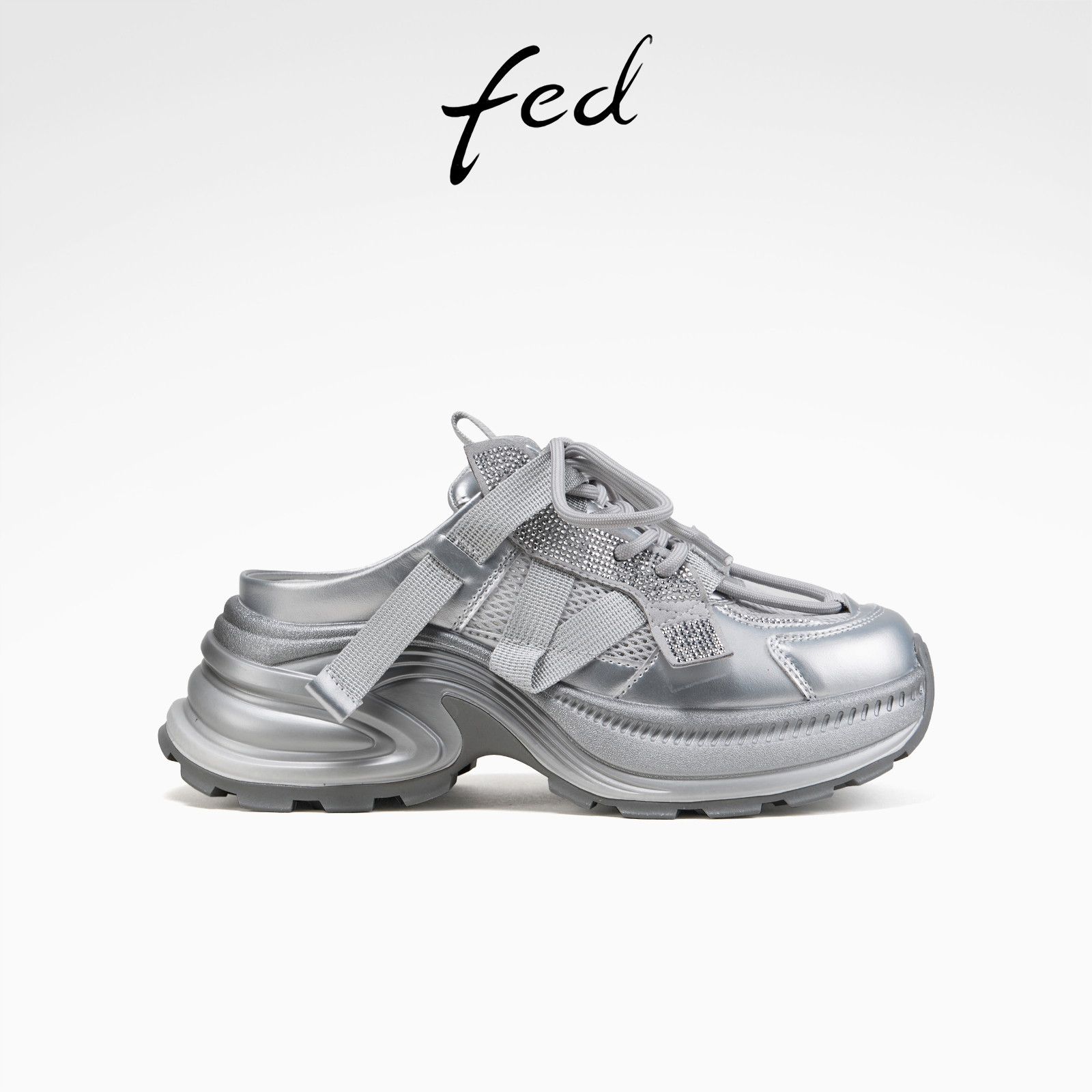 fed包头半拖夏季新款女鞋一脚蹬休闲鞋厚底增高鞋女款S0331-ZC671