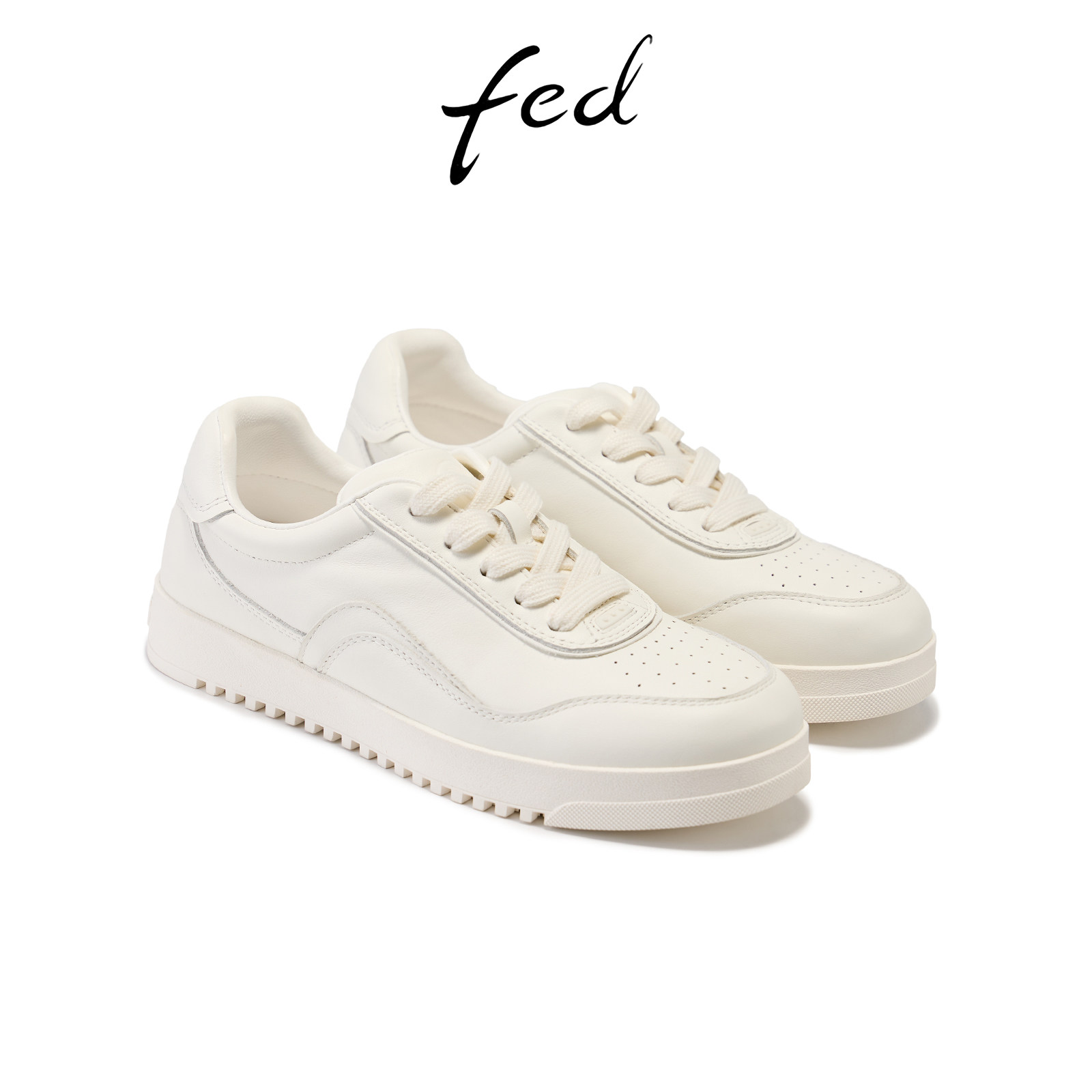 fed简约厚底小白鞋女休闲板鞋