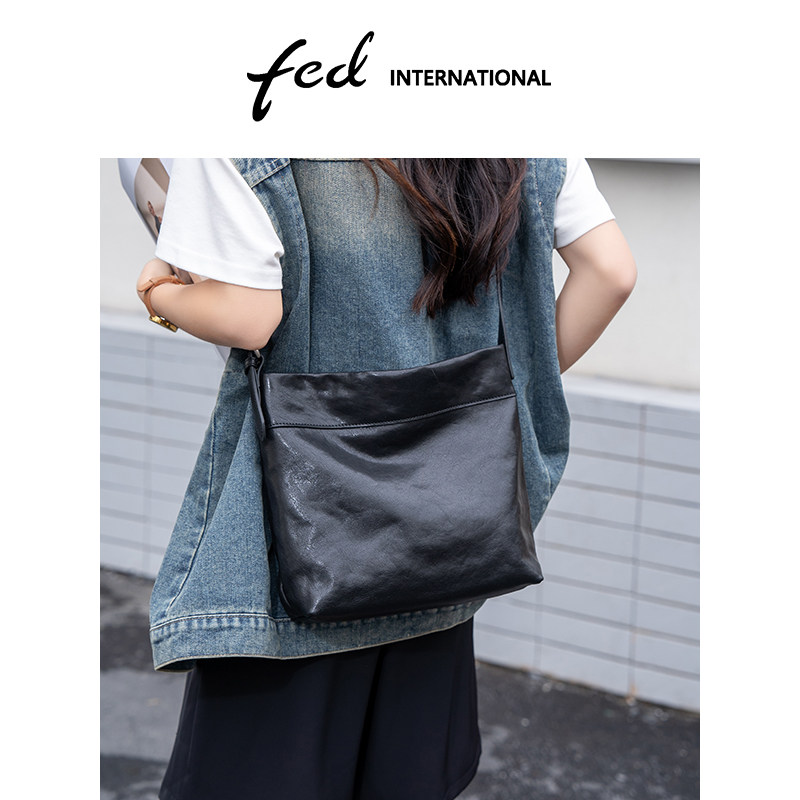 fed头层牛皮大容量真皮女包高级感包单肩包斜挎包手提包BFA92