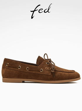 fed复古乐福鞋春季新款女鞋绒面深口单鞋轻便平底鞋女S0102-ZC723