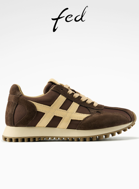 fed复古阿甘鞋春季新款女鞋厚底德训鞋拼色增高鞋女款S1028-YA163