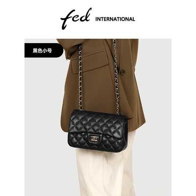 fed羊皮小方包精致气质礼物