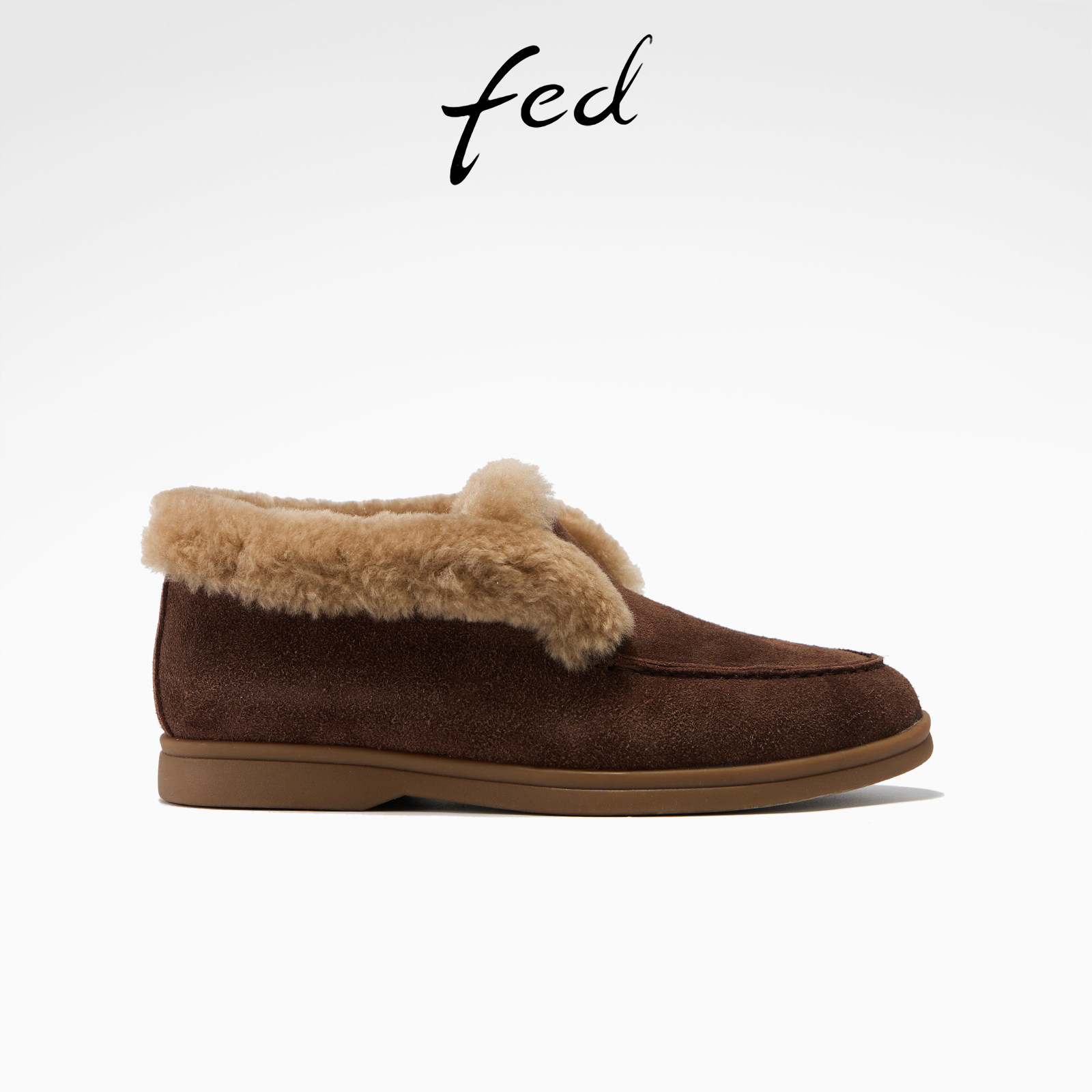 fed加厚棉鞋冬季新款女鞋一脚蹬乐福鞋软底单鞋女款S1217-Z