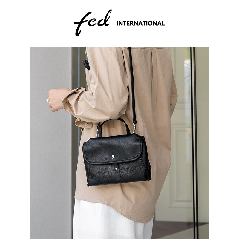 fed真皮通勤高级感手提斜挎包