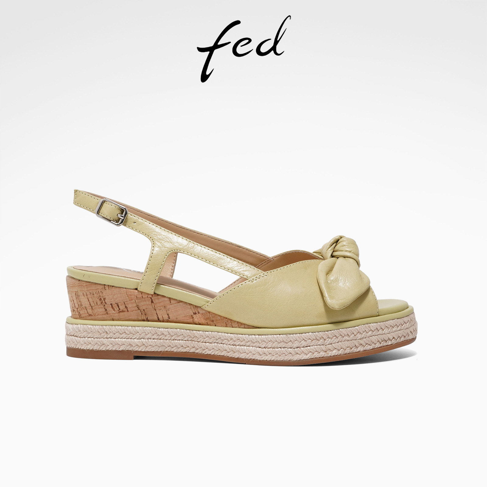 fed时尚简约凉鞋叶形鞋跟