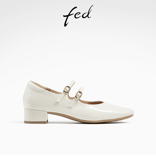 浅口粗跟单鞋女中跟通勤玛丽珍鞋