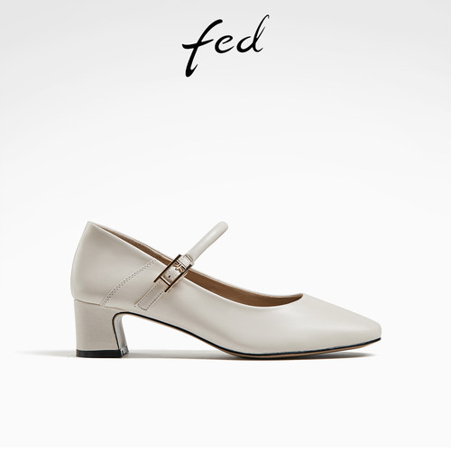 粗跟单鞋女中跟通勤鞋玛丽珍鞋