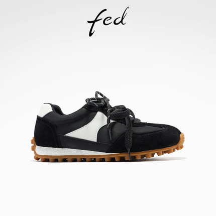 fed厚底德训鞋秋季新款女鞋双鞋带阿甘鞋时尚增高鞋女S1009-ZC523