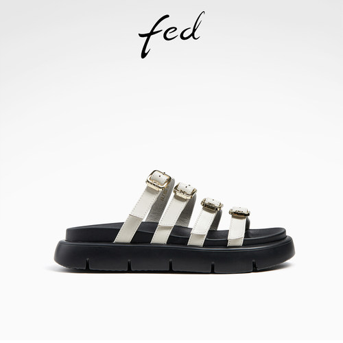 沙滩休闲潮流一字带罗马凉拖鞋