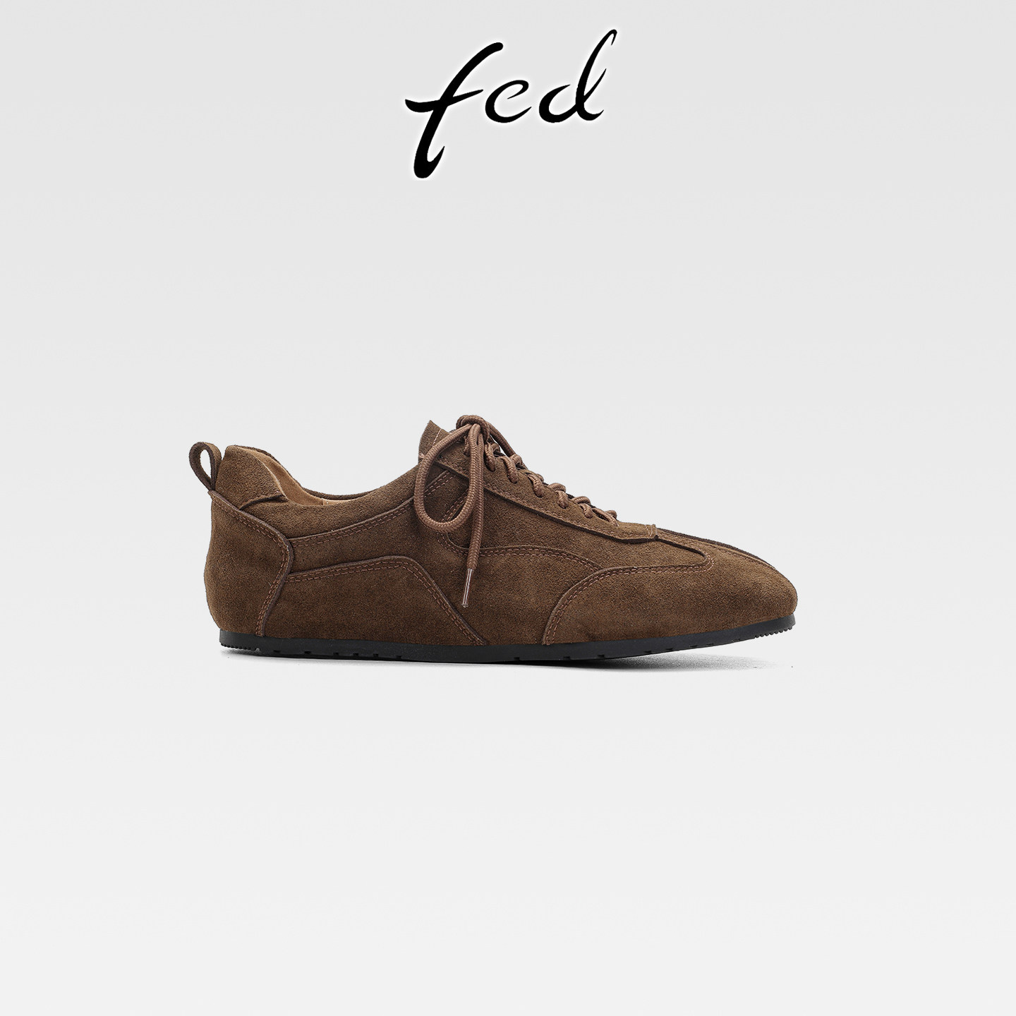 fed经典复古羊反绒休闲德训鞋女春秋新款内增高圆头系带深口单鞋,女鞋,德训鞋,淘宝优惠券,粉丝福利购,淘宝优惠卷