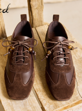 fed商城同款薄底阿甘鞋秋季新款女鞋复古休闲鞋薄底单鞋女FWG971