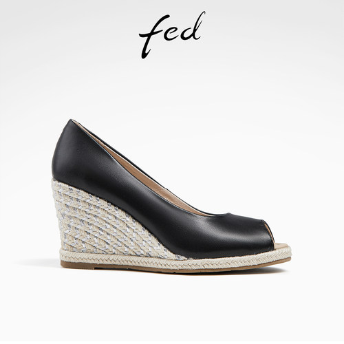 厚底单鞋女休闲坡跟渔夫鞋通勤鞋