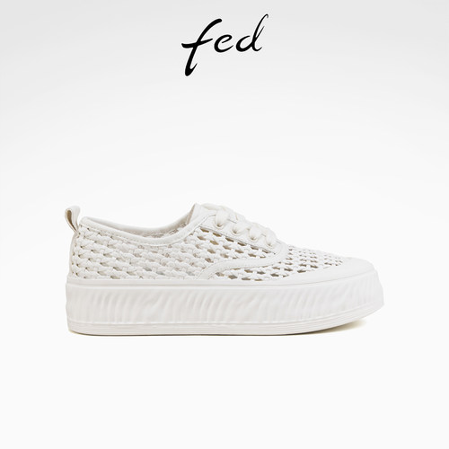 fed镂空休闲鞋女夏季新款女鞋厚底小白鞋增高板鞋女款S0512-ZC611