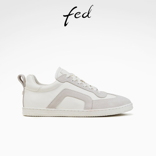 fed真皮休闲鞋春季新款女鞋百搭德训鞋拼色板鞋女款S0225-YAC025