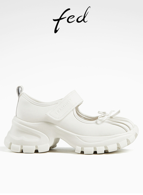 fed休闲单鞋秋季新款女鞋法式厚底芭蕾鞋玛丽珍鞋女款D0722-ZC201