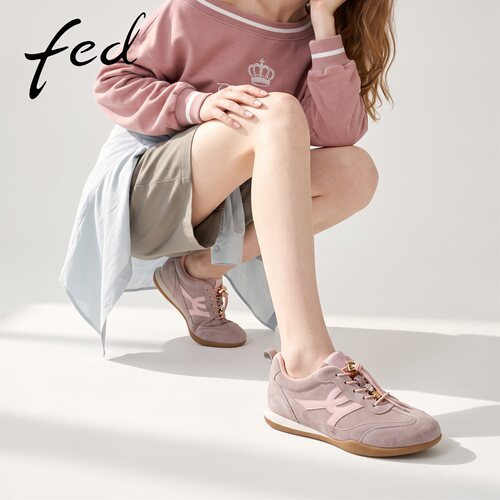 fed粉色德训鞋时尚休闲鞋女鞋