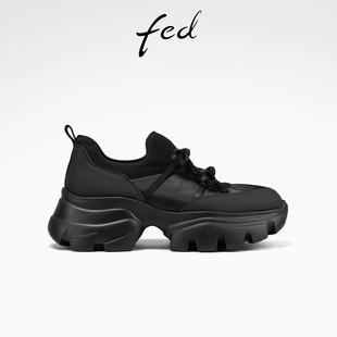 女鞋 新款 蝴蝶结老爹鞋 黑色增高鞋 YA622 fed透气休闲鞋 女S0222 春季