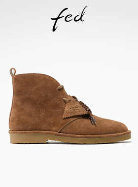 fed复古短靴女冬季新款女靴绳结时装靴绒面马丁靴女款S1025-YA009
