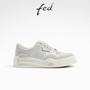 女鞋 软底休闲鞋 银色德训鞋 fed厚底板鞋 D0807 新款 女款 YAB099 秋季