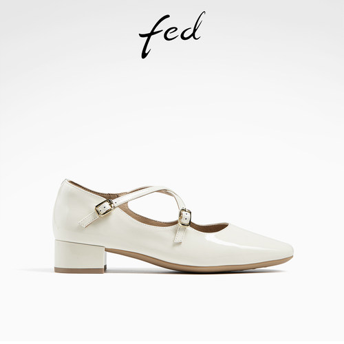 粗跟单鞋女中跟通勤玛丽珍鞋