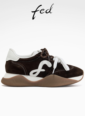 fed厚底阿甘鞋秋季新款女鞋复古德训鞋休闲增高鞋女款S0823-YA582