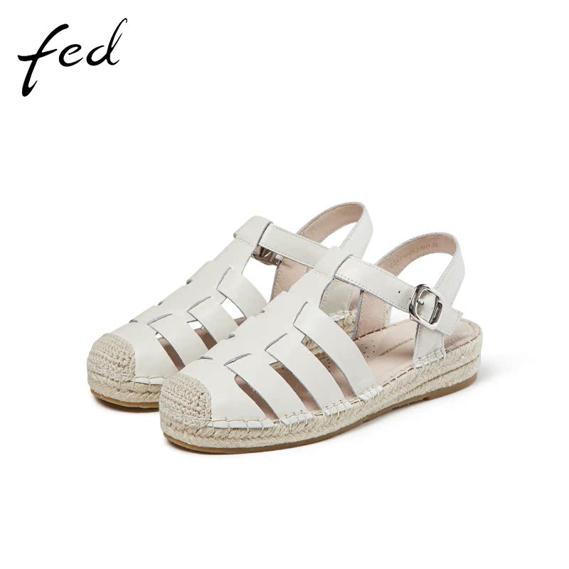 fed复古真皮百搭休闲女鞋