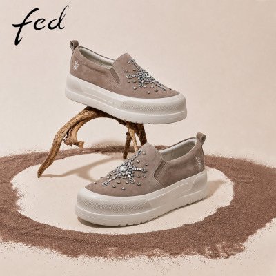 fed增高板鞋女秋季新款女鞋水钻