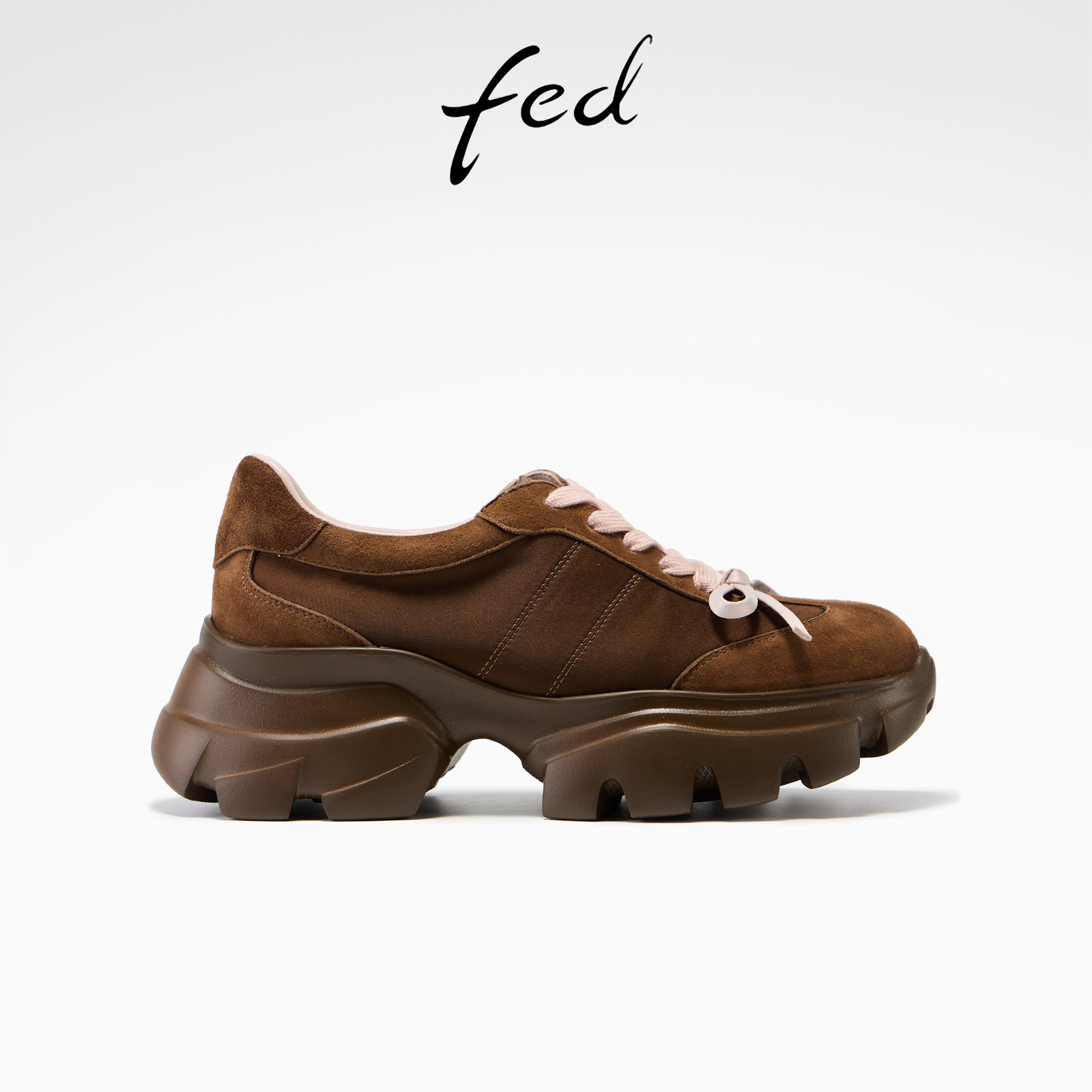 fed复古老爹鞋春季新款女鞋褐履行野休闲鞋增高厚底鞋女款YAB016