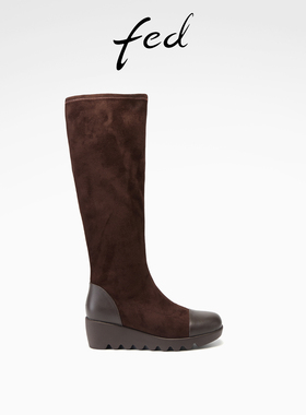 fed弹力瘦瘦靴冬季新款女靴高筒时装靴厚底长靴女款S1201-YAB010