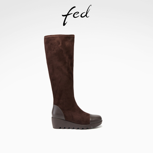 S1201 fed弹力瘦瘦靴冬季 靴厚底长靴女款 女靴高筒时装 YAB010 新款
