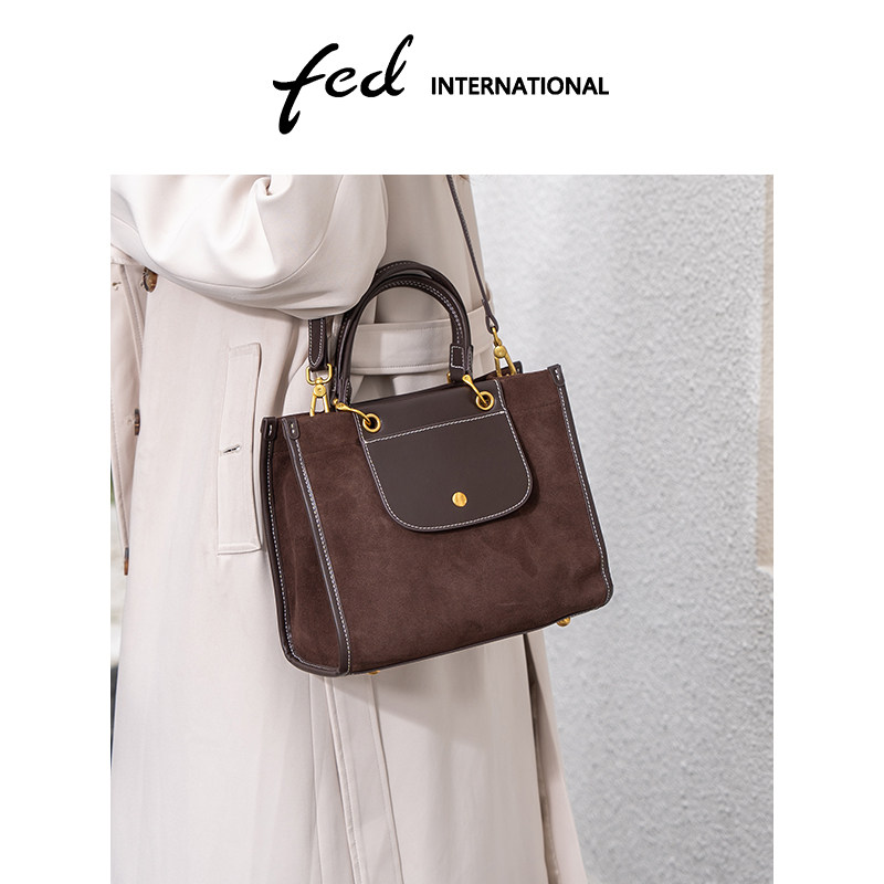 fed麂皮牛二层皮反绒磨砂皮邮差包小方包手提包单肩斜挎包BFA9466,箱包皮具/热销女包/男包,邮差包,淘宝优惠券,粉丝福利购,淘宝优惠卷