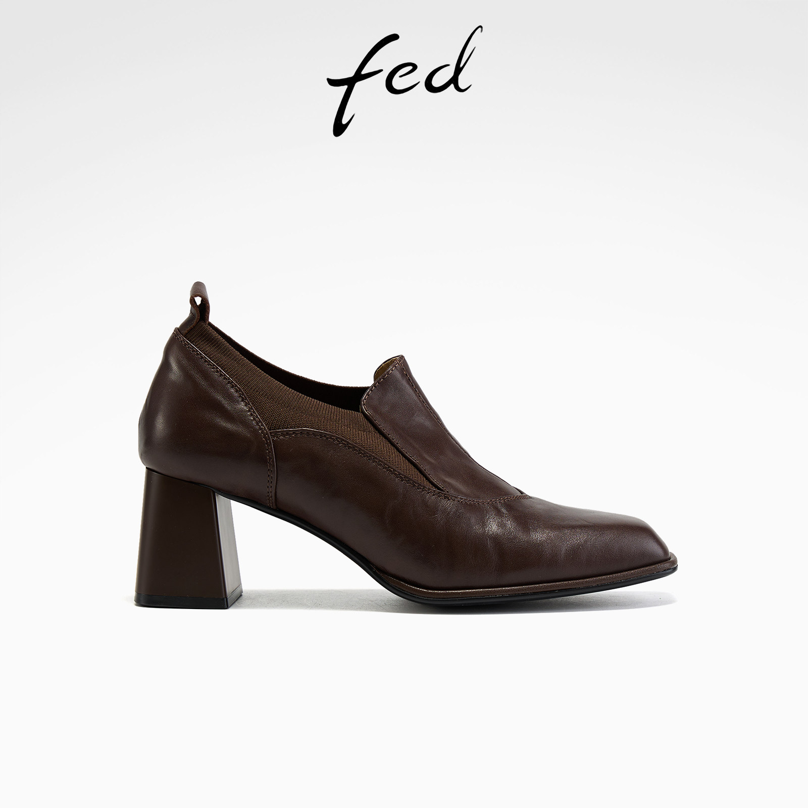 fed高跟踝靴春季新款女靴可可慕斯短靴气质方头深口单鞋女款ZF003