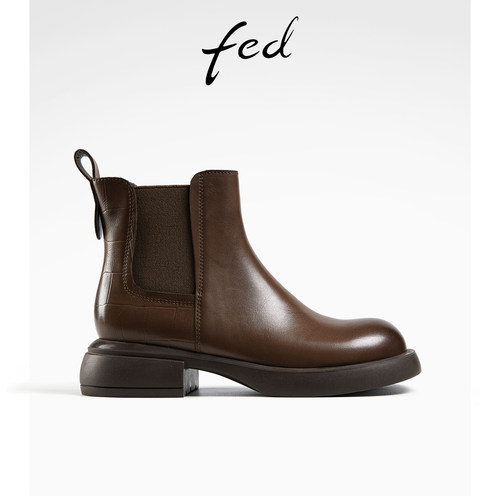 厚底靴子女短靴复古烟筒靴