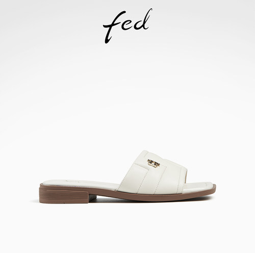 粗跟低跟平底休闲一字带凉拖鞋