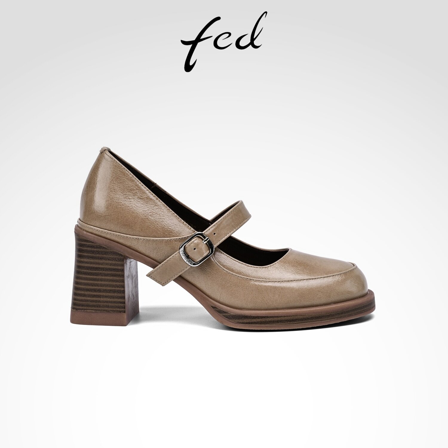 fed真皮一字扣玛丽珍鞋职场女鞋