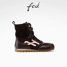 fed厚底拳击靴冬季新款女靴复古时装靴真皮短靴女款S1022-ZC713