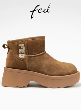 fed防寒雪地靴冬季新款女靴加厚短靴休闲保暖靴女款D0923-ZCA859