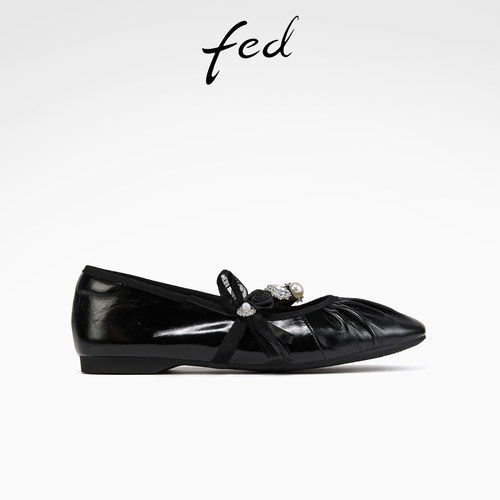 fed时尚芭蕾鞋秋季新款女鞋水钻玛丽珍鞋平底单鞋女款S0820-YA883