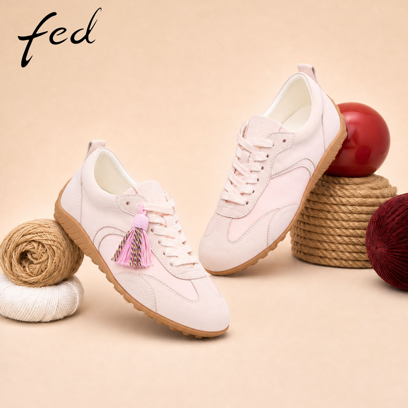 fed软底德训鞋女秋季新款粉色