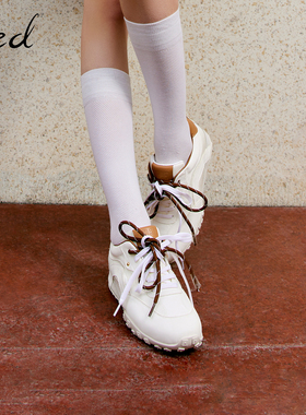 fed双鞋带德训鞋春季新款女鞋厚底轻便小白鞋厚底鞋女S0102-YA101