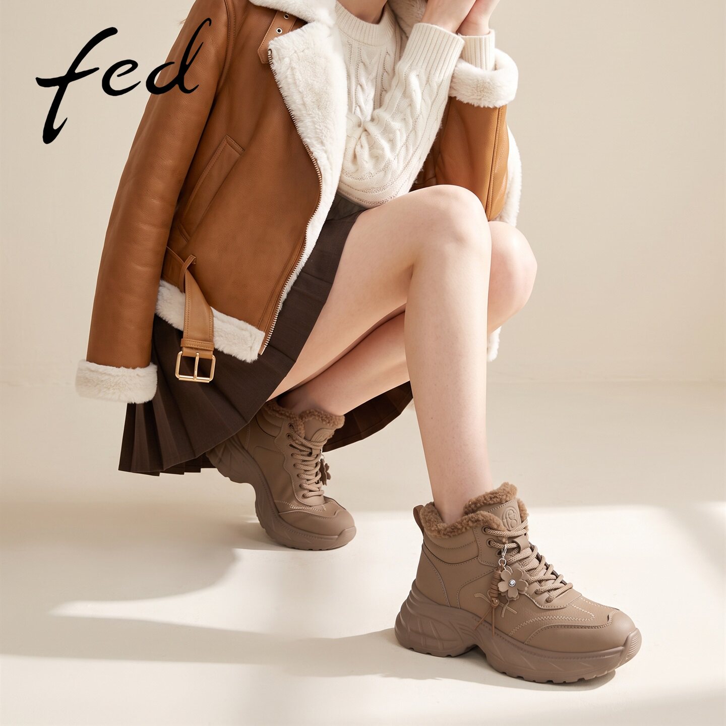 fed老爹鞋厚底鞋女2026冬季