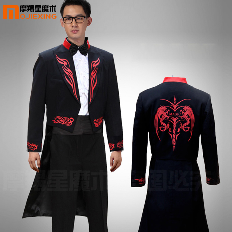 魔术火焰燕尾服 魔术道具 专业魔术师G演出服装 变鸽出伞 舞台表